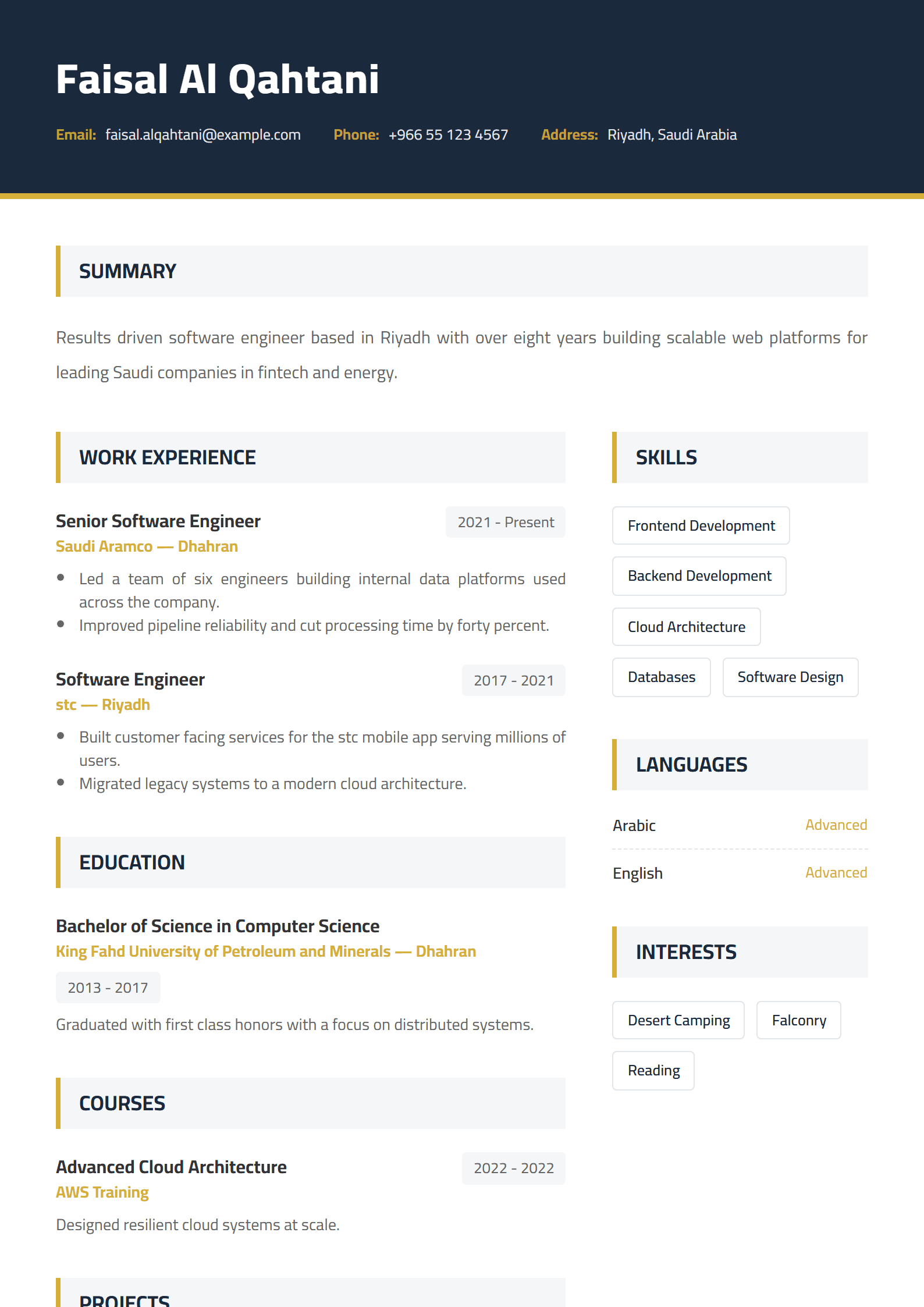 Executive resume template